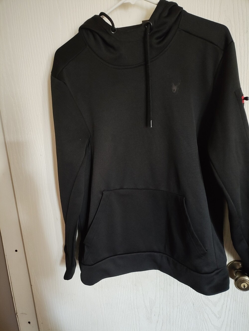 Boys Black Hooded Pullover Sweatshirt